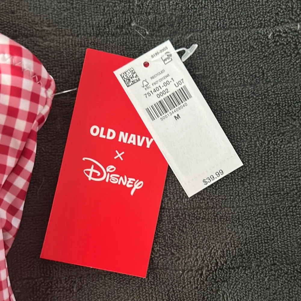 Old Navy x Disney Minnie Mouse Red and White Gingham Bathing Suit One Piece NWT - Picture 3 of 6
